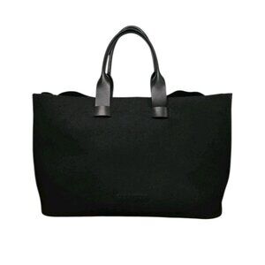 Classic Troubadour Black Tote Bag with Top Handles